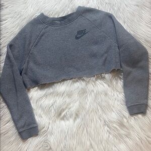 Nike Charcoal Cropped Sweatshirt, Size Medium